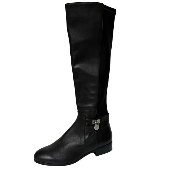 MICHAEL Michael Kors Shoes - NEW Michael Kors Hamilton Stretch Leather Tall Side Zip Boots Black Size 7
